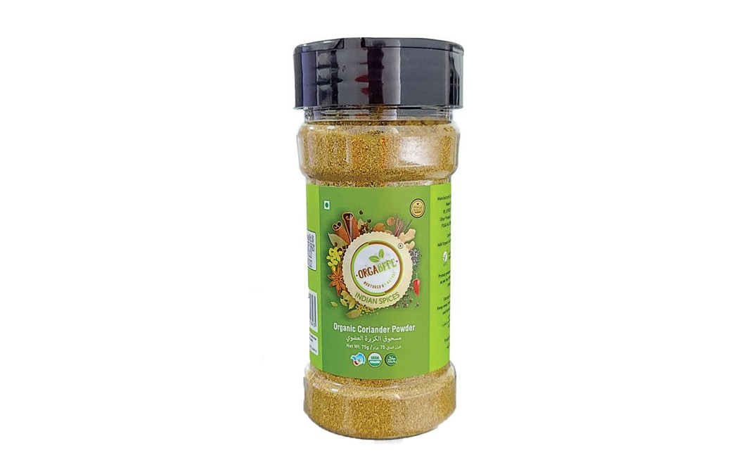 Orgabite Organic Coriander Powder    Plastic Bottle  75 grams